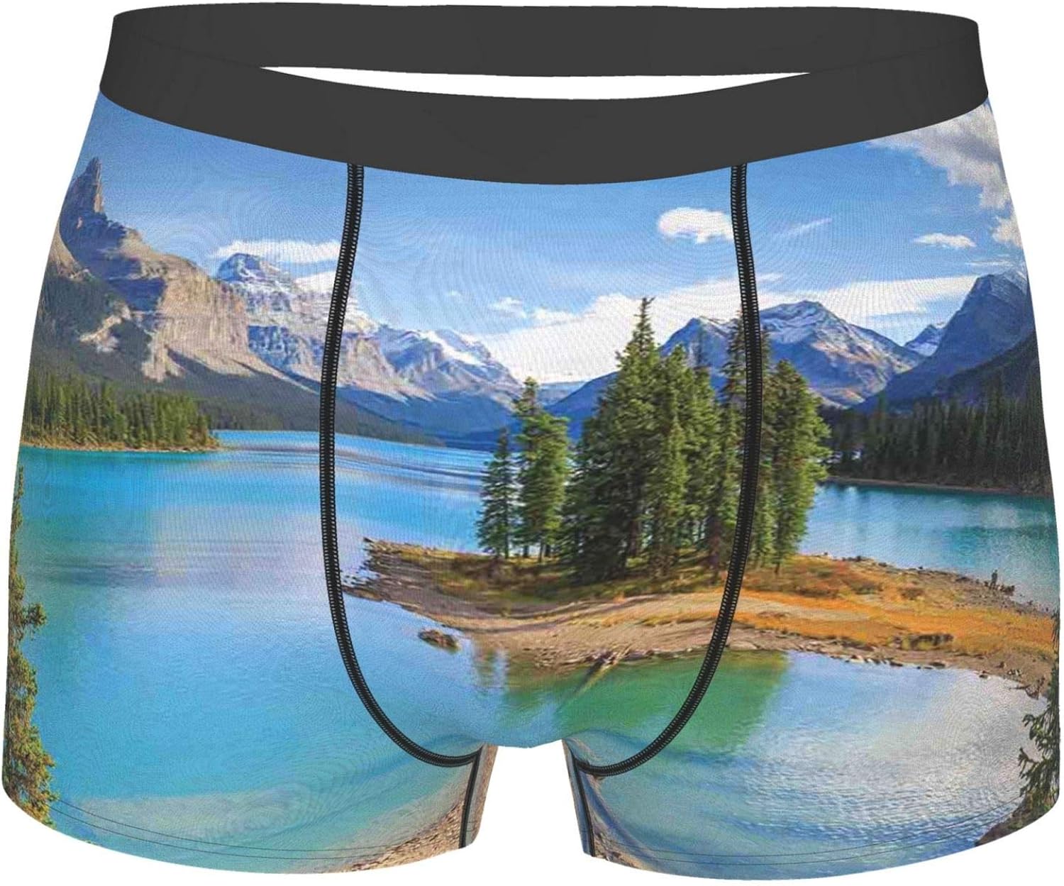 Men's Underwear,Maligne Lake In Jasper Natioanal Park Alberta Canada Summer Day Outdoor,Boxer