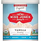 Miss Jones Baking Organic Buttercream Frosting, Perfect for Icing and Decorating, Vegan-Friendly: Vanilla (Pack of 3)