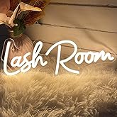 Lash Room Neon Sign For Spa Beauty Room Nail Brows Lashed Salon Studio LED Wall Art Decor For Business Stores Logo Barber Shops Led Word Indoor Custom Neon Lights 5V USB Powered Warm White 40×14.55cm