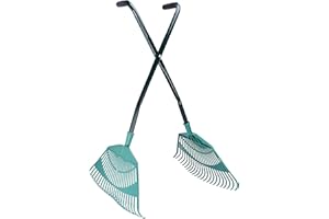 2wayz | Garden Leaf Grabber - Leaf Picker Removal Tools - Garden Leaf Scoops - Leaves Collector with Curved Claws - Strong Steel Handles - Lawn Rake Tool - 35'' x 20'' (Green)