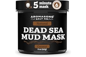 Aromasong Dead Sea Mud Mask with Coconut Oil – 100% Natural Mineral Mud for Face & Body – Hydrating Clay Mask for Pore Cleansing, Acne & Blackhead Removal, Anti-Aging, Firming & Detox