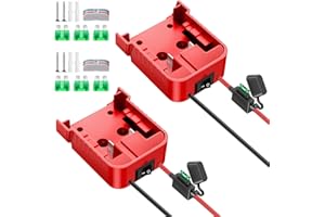 KOEZEOI 2 Packs Power Wheel Adapter for Milwaukee M18 Battery Adapter 18V Power Wheel Battery Converter with Fuse & Switch & Wire Terminals 12AWG Wire for DIY Ride On Truck and Rc Toys