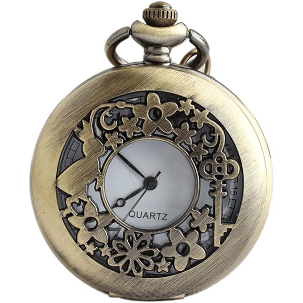 Onwon Vintage Drink Me Pocket Watch Necklace Quartz Watch