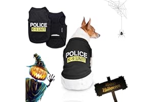 Parisian Pet Unisex Dog T-Shirt with Embroidered 'Police k-9 Unit' Shirt - 100% Cotton, Dog Costume - Breathable Police Dogs Vest - Machine Washable Clothes for Medium-Sized Dogs, M