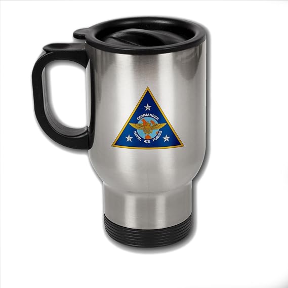 Stainless Steel Coffee Mug with U.S. Commander Naval Air