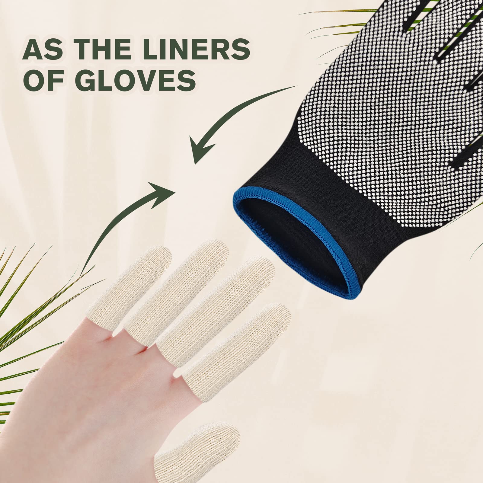 Evridwear 20PCS Premium Cotton Comfort Cushion Finger Toe Thumb Cot Sleeves Protect Fingertips Hand Eczema Skin Cracking Calluses Wicks Moisture Jewelry Clean Smudges (Long Length)