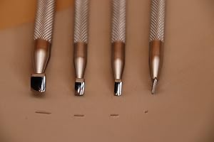 VJEWEBLU Smooth Angle Beveler Leather Stamping Tool Beveling Set 4pcs Undercut Beveler Stamps 304 Stainless Steel Carving DIY LeatherCrafts Kit