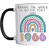 60th Birthday Gifts for Women Men Coffee Mugs - 60th Birthday Gifts Ideas, Making The World A Better Place Since 1966 Cup, Turning 60 Year Old Birthday Gift for Mom Dad Wife Husband 11oz (1966)
