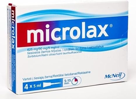 Amazon.com: MICROLAX Enema rectangular N4x5ml estreñimiento Laxativo: Health & Personal Care