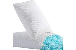 KEYOOHOME Shredded Memory Foam Pillows for sleeping,bed pillows King Size Set of 2 Pack Cooling Adjustable,Good for Side and Back Sleeper with Washable Removable Cover
