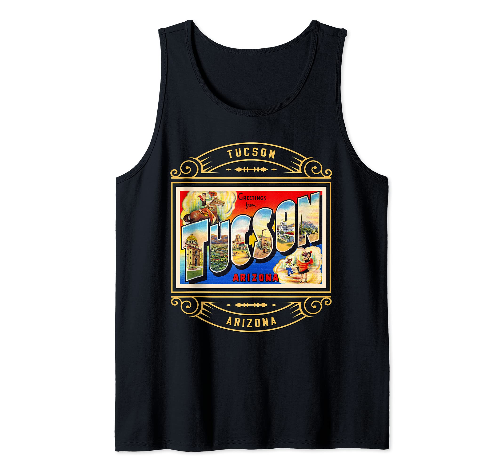 Tucson Arizona AZ Large Letter Travel Postcard 1 Tank Top