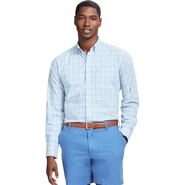 Nautica Men's Long Sleeve Navtech Slim Fit Plaid Shirt, Deep Crimson, M Price In UAE