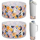 HEYSKAY 2PCS Silicone Boot Compatible with Owala 30oz & 40oz FreeSip Sway and 40oz Tumbler, Anti-Slip Bottom Boot Water Bottle Protective Sleeve(Clear Flower*2)
