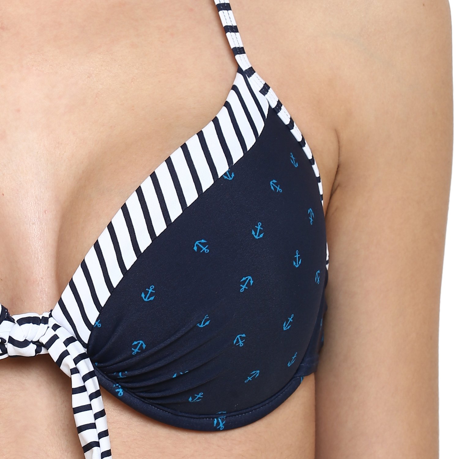 kvl womens printed bikini swimsuit top - off white