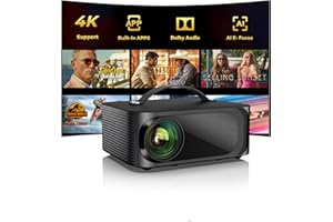 Projector-4K with WiFi and Bluetooth:[2000 ANSI/AI Auto Focus/Built-in APPs]Outdoor-Projector Smart TV OS 2.0 & DoIby, Portable Proyector Compatible with Netflix/YouTube/PrimeVideo, ONOAYO ONO3Pro 2.0