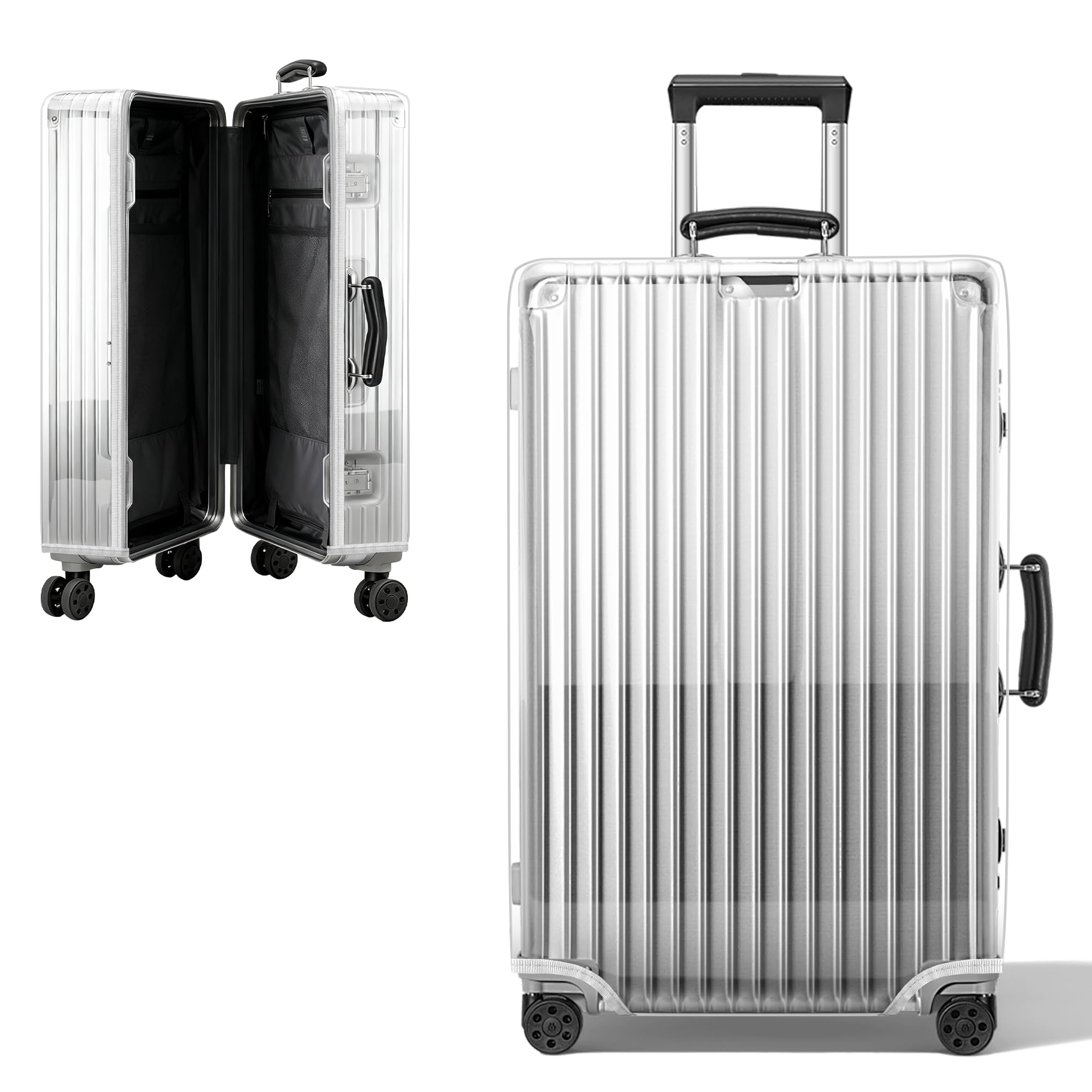 Photo 1 of *Minor Damage*
Linpr Transparent PVC Suitcase Cover, No Disassembly Required Clear Luggage Cover, Waterproof Travel Wrap Luggage Protectors (30, Transparent)