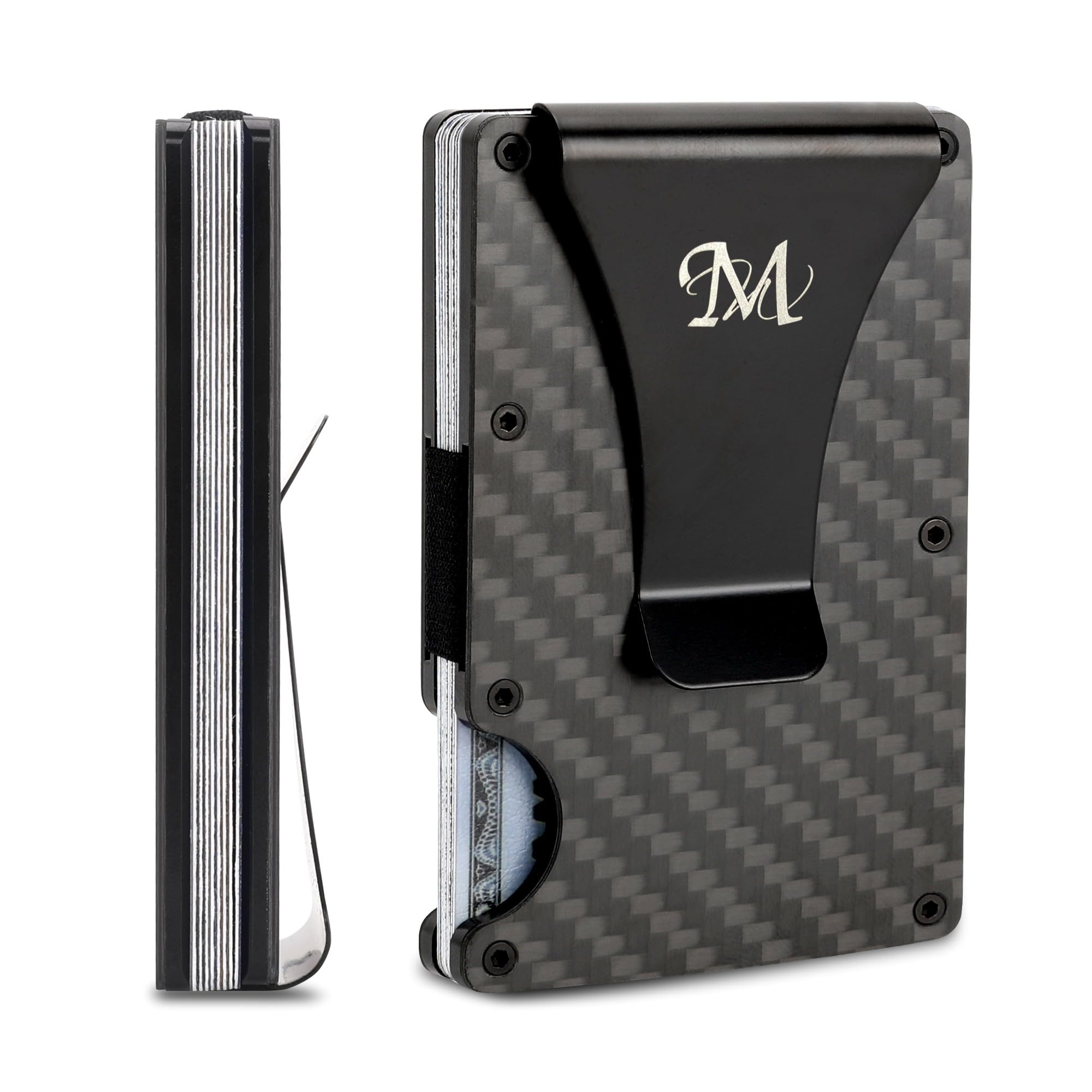 New-Bring Metal Card Holder Men Ultra-Thin Simple Wallet RFID Anti-Theft  Card Holder(Carbon Fiber)