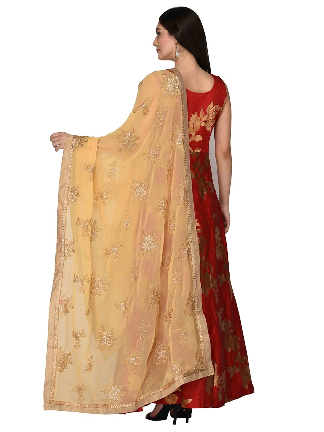 dupatta bazaar woman's georgette dupatta with gold embroidery.