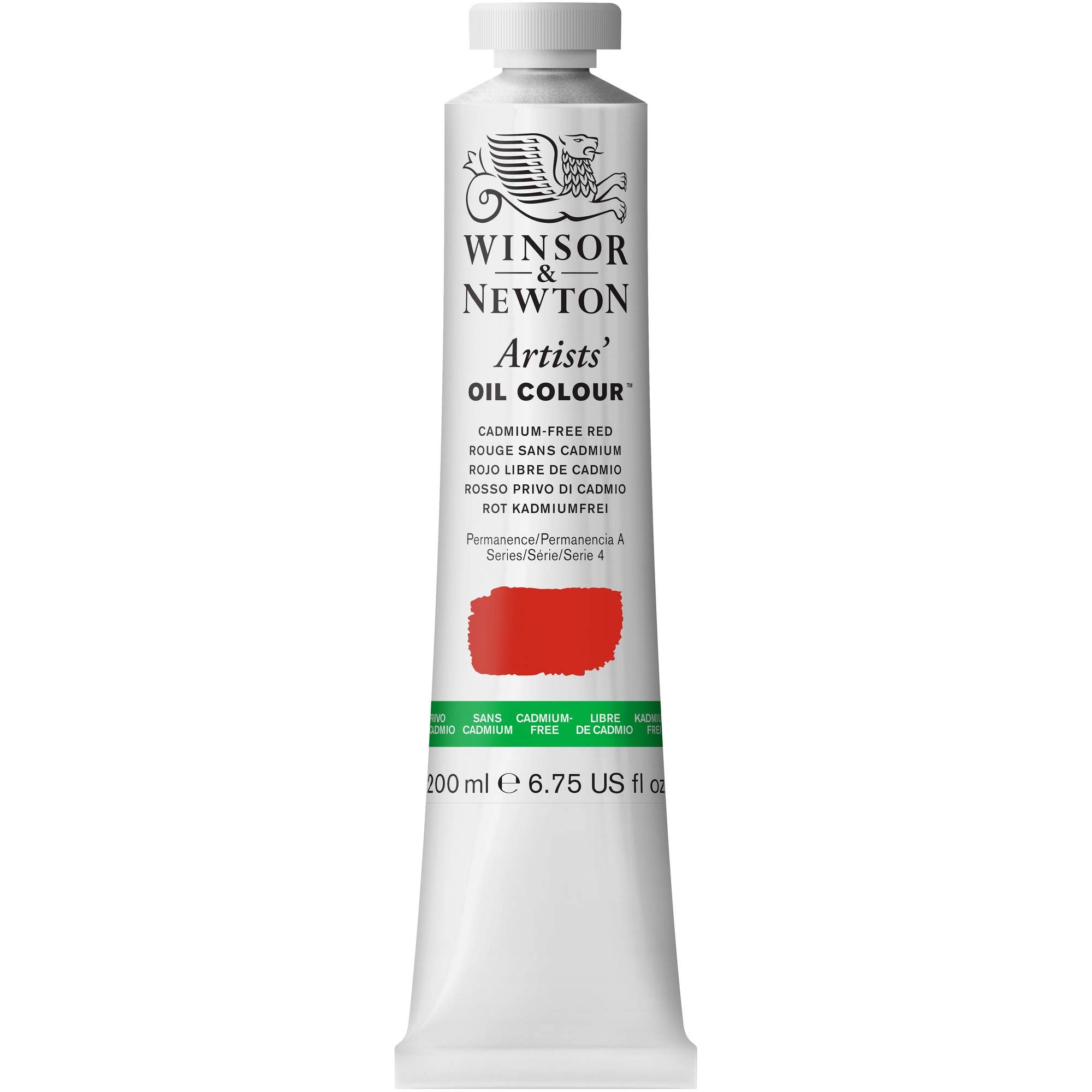 Winsor & Newton Artists’ Oil Color, 200ml (6.75 oz) Tube, Cadmium-Free Red