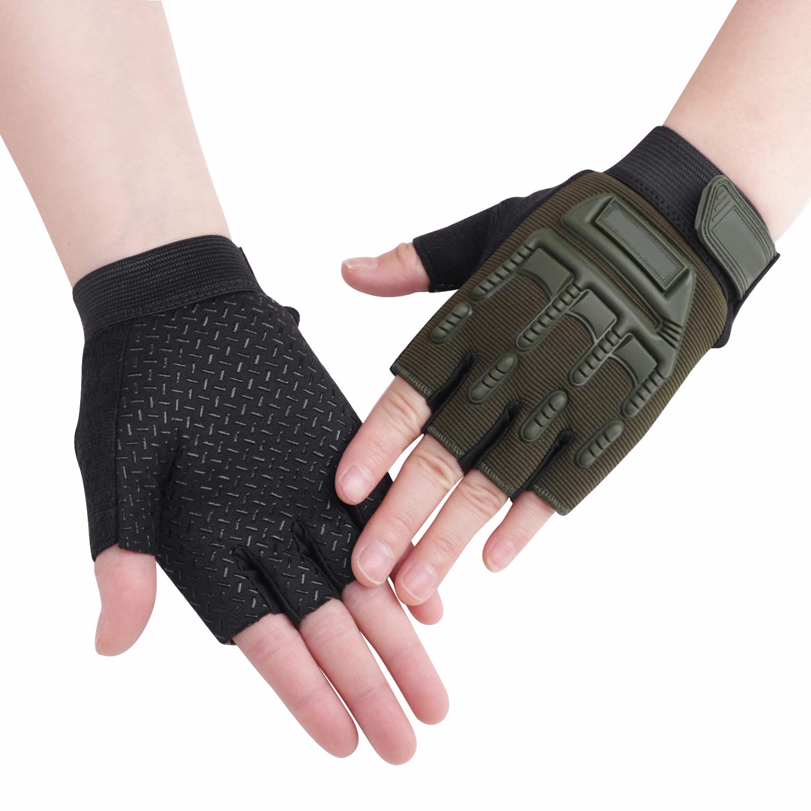 Kids Junior Cycling Gloves Non-Slip Breathable Half Finger Skateboard Bike Riding Gloves Mitten Shockproof Sports Training UV Protection Fingerless Fishing Climbing Gloves for Boys Girls Age 5-12