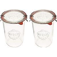 Weck Canning Jars 743 - Mold Jars made of Transparent Glass - Set of (2 Jars)