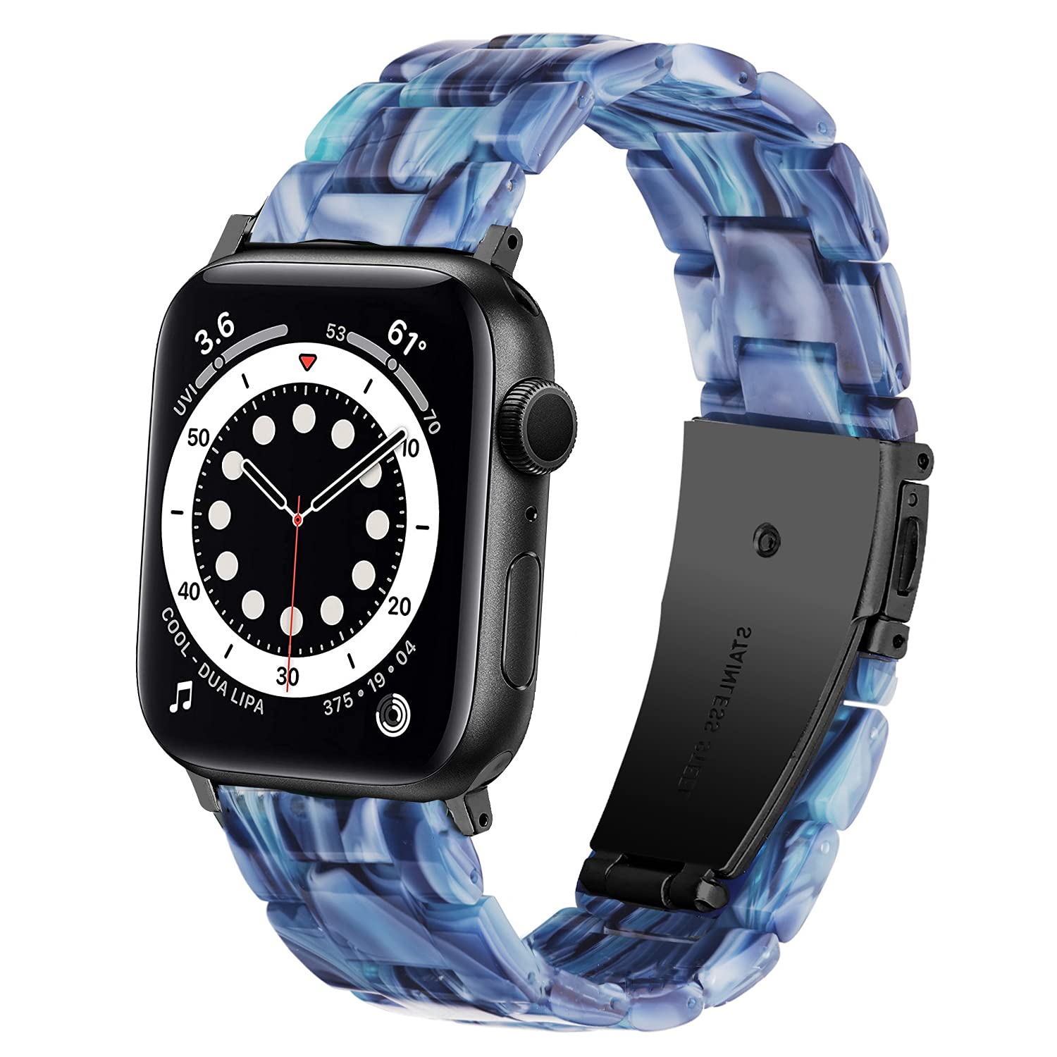 DEALELE Bands Compatible with Apple Watch 49mm 46mm 45mm 44mm 42mm, Colorful Resin Replacement Strap for iWatch Series 10/9 / 8/7 / 6/5 / 4/3 / Ultra/SE Women Men, Dawn blue