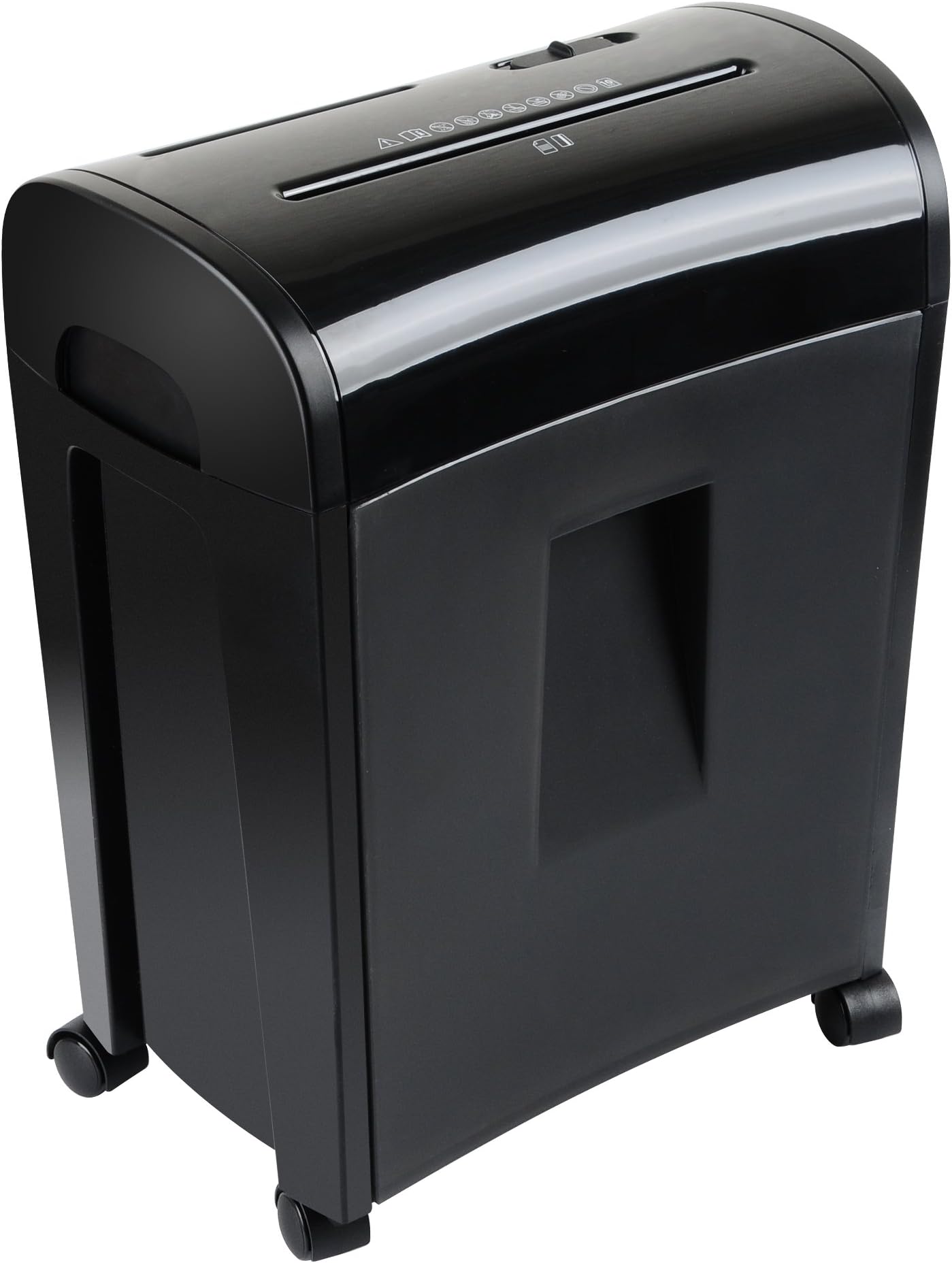 Professional shredder with waste basket for up to 10 sheets of paper, cross cut, particle cut for paper, CDs, credit cards security grade 4 moveable and extendable by zoomyo