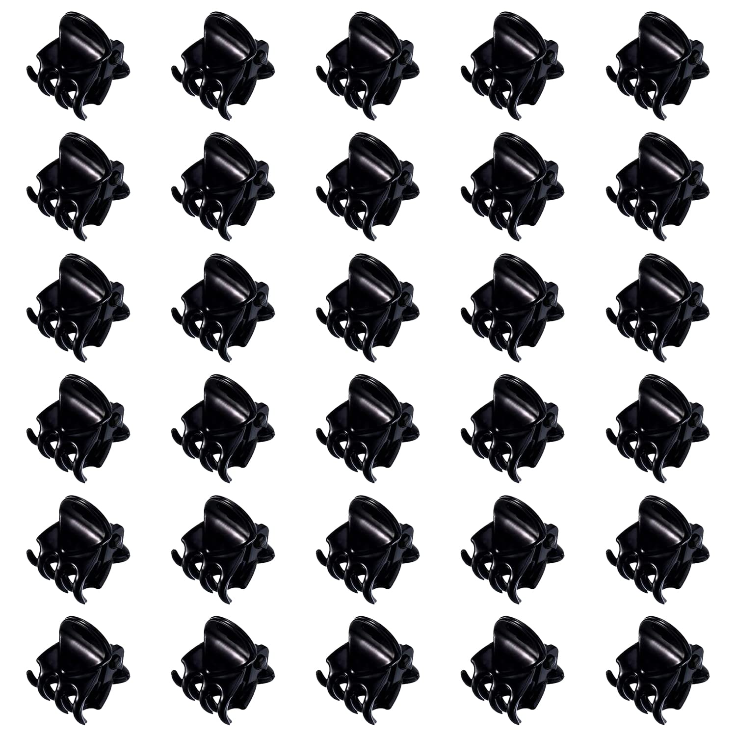 30Pcs Mini Hair Clips, Plastic Hair Claws Small Hair Claw Clips Clamps Non Slip Hair Claws Pins Clamps Hair Accessories for Girls and Women(Black)…