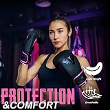 Islero EVO Fitness Boxing Gloves 12 oz Pink Matte Black with Hand Wraps view 4