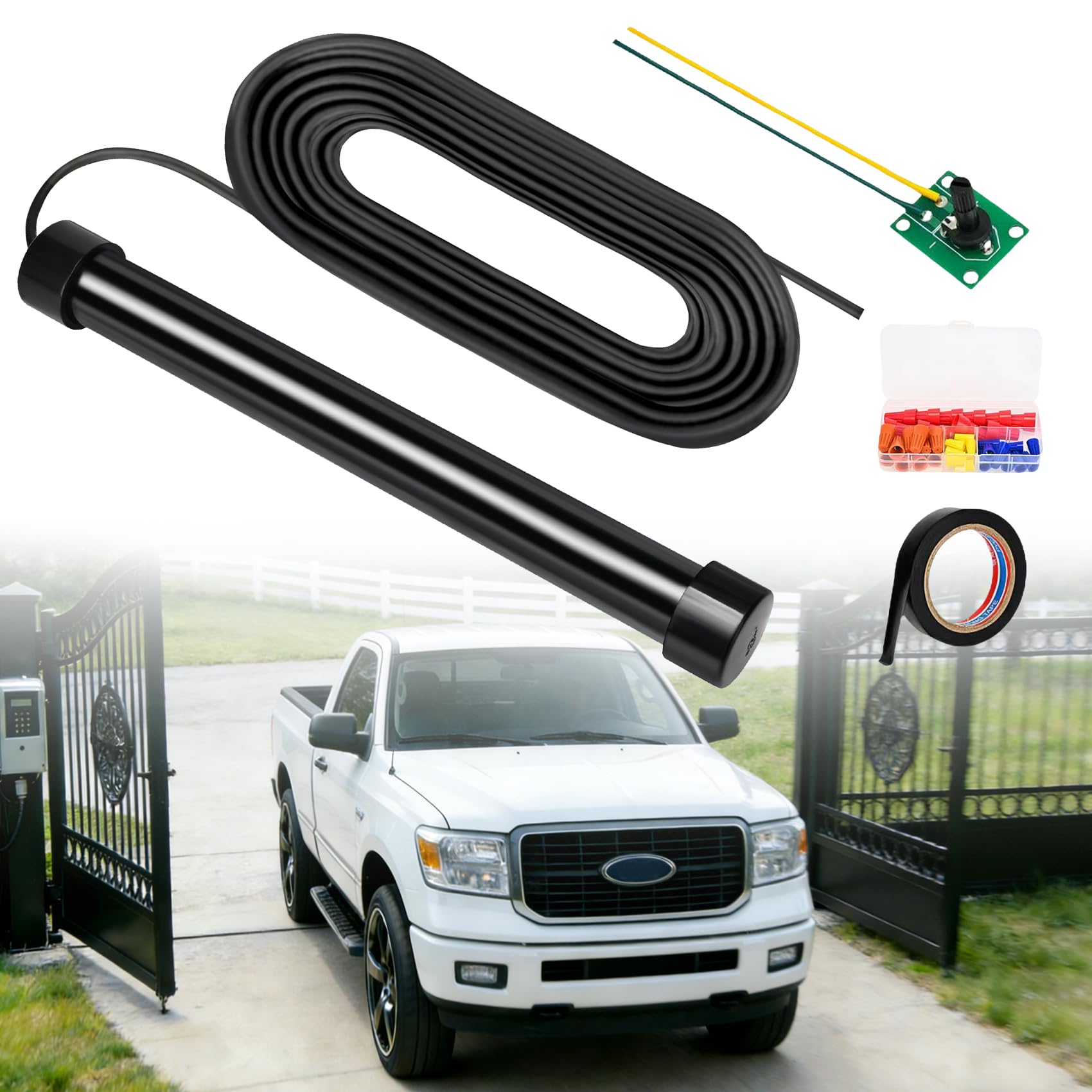 Photo 1 of 100FT. Upgraded Vehicle Exit Sensor with 100 ft Cable, Automatic Gate Opener Car Detector, Compatible with Mighty Mule,Ghost Controls,LiftMaster Vehicle Door Opening Systems