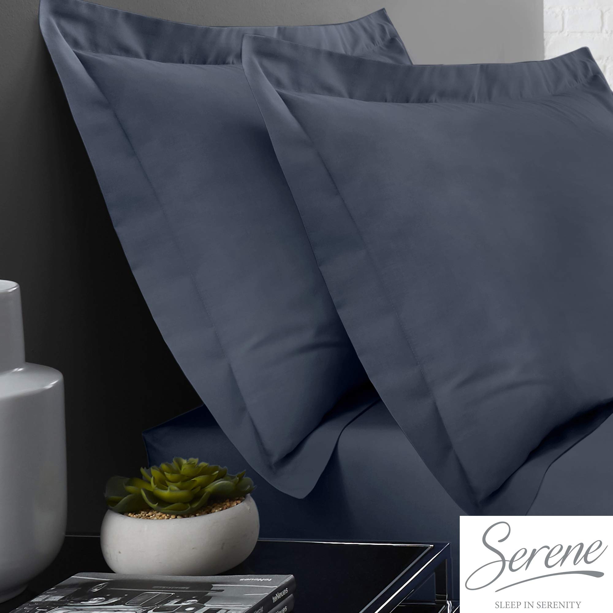 Serene Easy Care Pillowcase, Blue, W50cm x L75cm