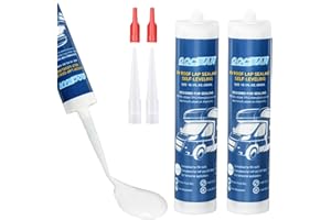 GOCIEAN 2026 Version RV Roof Sealant 2 Pack, Self-Leveling Lap Sealant White, Camper Caulk for RV Roofing, Maintenance, Repair