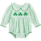 Rourufy Baby Girl Easter Outfit Jesus Loves Me Bubble Romper Newborn Onesie Infant Long Sleeve Bodysuit Summer Clothes