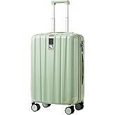 Hanke 20 Inch Carry On Luggage 22x14x9 Airline Approved Lightweight PC Hard Shell Suitcases with Wheels Travel Luggage Rolling Suitcase Travel Luggage Bag for Weekender(Bamboo Green)