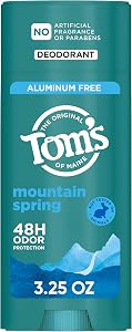 Tom’s of Maine Mountain Spring Natural Deodorant for Men and Women, Aluminum Free, No Artificial Fragrances, Dyes, or Preserv