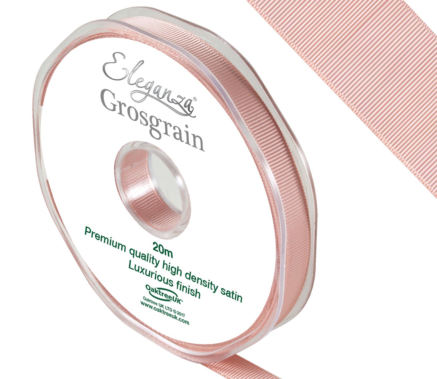 ELEGANZA Premium Quality Grosgrain Ribbon, Satin, Rose Gold, 11 x 11 x 1 cm