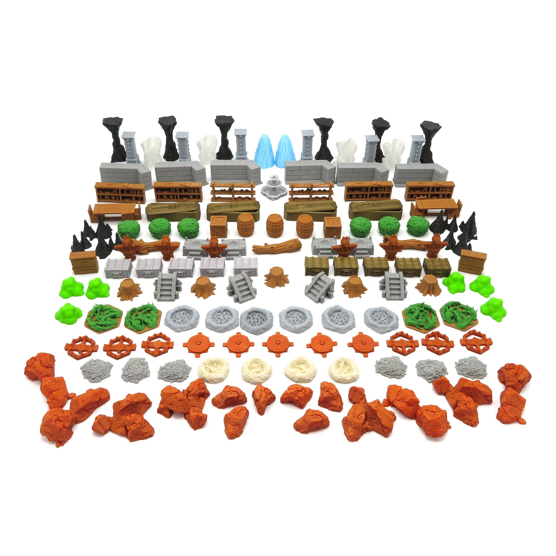 BG Expansions - Complete Premium Set Pack for Gloomhaven | 139 3D Pieces | Constructions, Furniture, Nature, Traps and Extras | Compatible and Detailed Full Color Accessories
