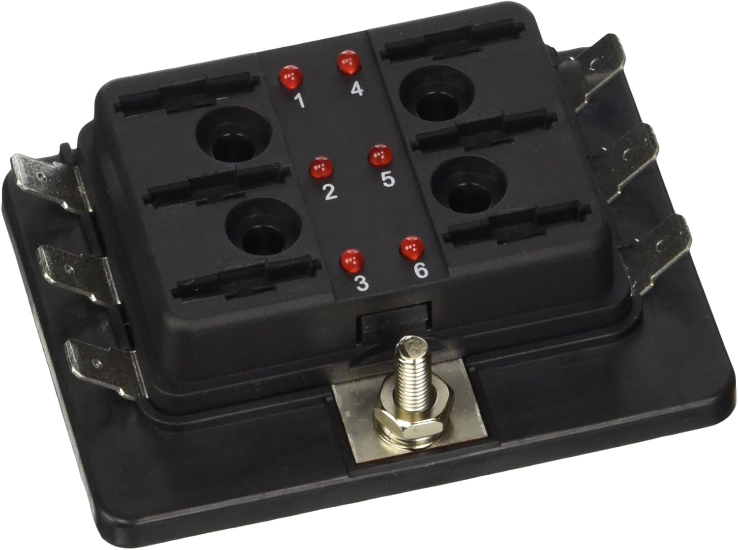 fuse box with 6 outlets, Black
