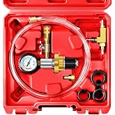 JIFETOR Universal Cooling System Vacuum Type Coolant Refill Tool Kit Red | Automotive Radiator Water Tank Pneumatic Vacuum Antifreeze Change Filler Set with Adapter Case Hose for Car Van SUV Truck