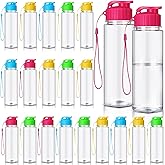 Mifoci 20 Pieces Water Bottle Bulk 17 oz Plastic Water Bottles Bulk Gym Sports Adults Reusable Large Bottles with Leak Proof Flip Top for Party Outdoor (Regular Style,Colorful)