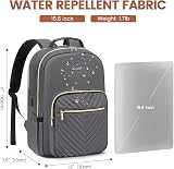 LOVEVOOK 15.6 Inch Laptop Backpack Women USB Port Waterproof Anti Theft Purple view 3