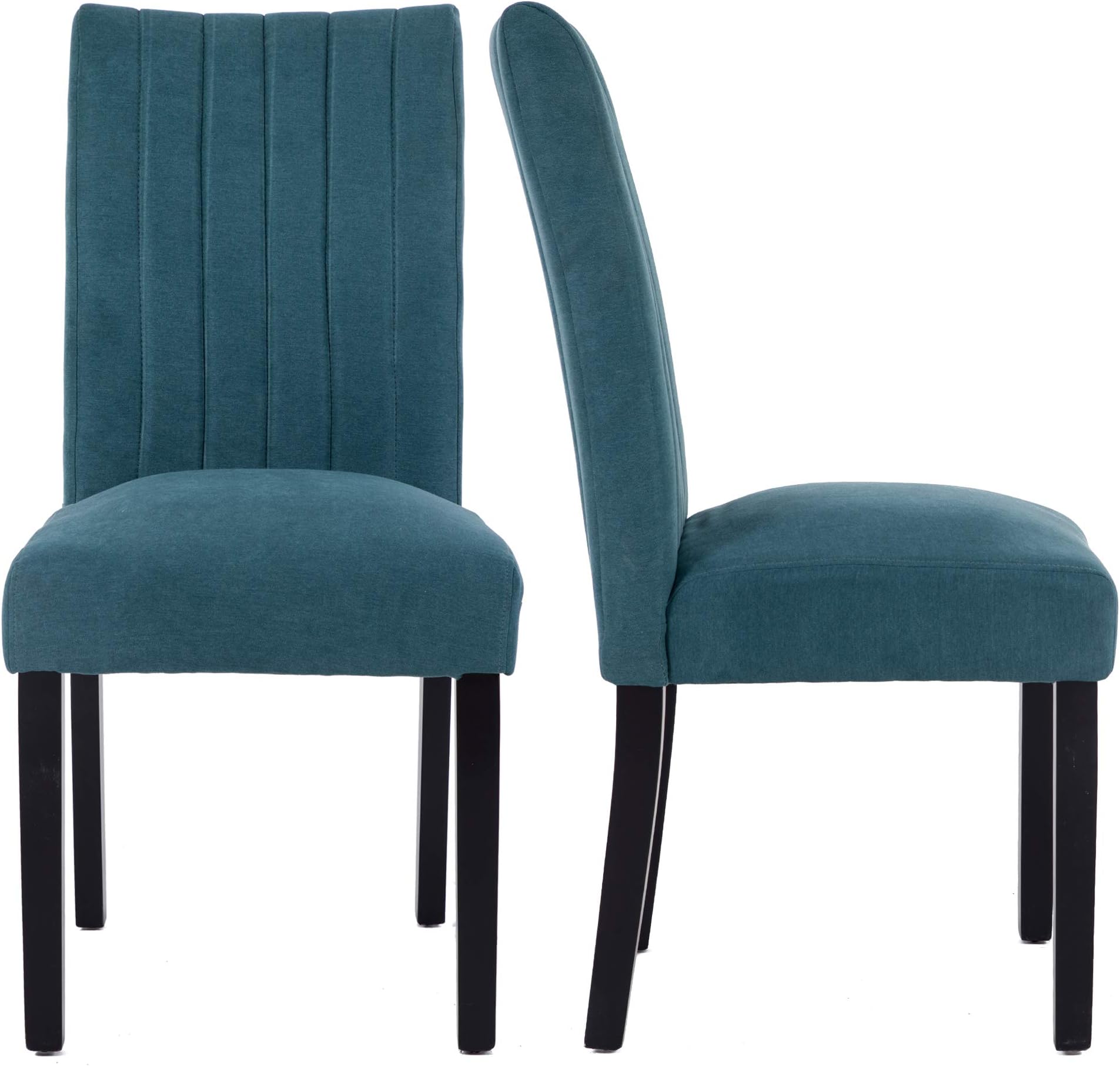 LSSBOUGHT Upholstered Fabric Parsons Dining Chair, Set of 2 (Blue)