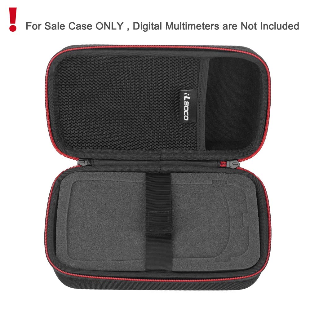 RLSOCO Hard Case for Fluke 117/115/113/116/114/15b+/175/177/179/233/17B+ Universal Digital Multimeter and for AstroAI/Neoteck/KAIWEETS/Proster/Klein Tools ET600 Digital Multimeter (Red Zip) - Image 3