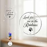 GIFTELIX Pet Memorial Suncatcher Look for me in The Rainbows - Dog Memorial Gifts - Pet Loss - Thoughtful Dogs and Cats Remembrance - Pet Sympathy - Crystal Bereavement Gift