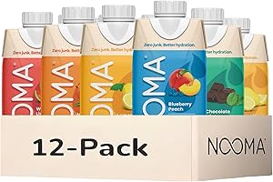 NOOMA - Hydrating Sports Drink - Organic Electrolyte Drink - 0 Added Sugars - 30 Calories & 505mg Electrolytes - Variety Pack - 12 Pack (16.9oz each)