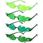 EBOOT 4/8 Pairs Fire Flame Glasses Rimless Flame Fire Sunglasses for Women Men New Year Valentines St' Patricks Party Decor