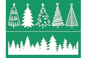 DGAGA Christmas Tree Self-Adhesive Silk Screen Stencils Pine Tree Screen Printing Transfer Mesh Stencil Reusable for Craft Silkscreen Stencil for Painting on Wood,Wall,Canvas,Christmas DIY Home Decor