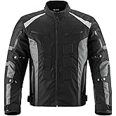 ILM Motorcycle Jacket with CE Armor for Men Enduro Touring Dualsport Riding Water Resistant Textile All-weather B02