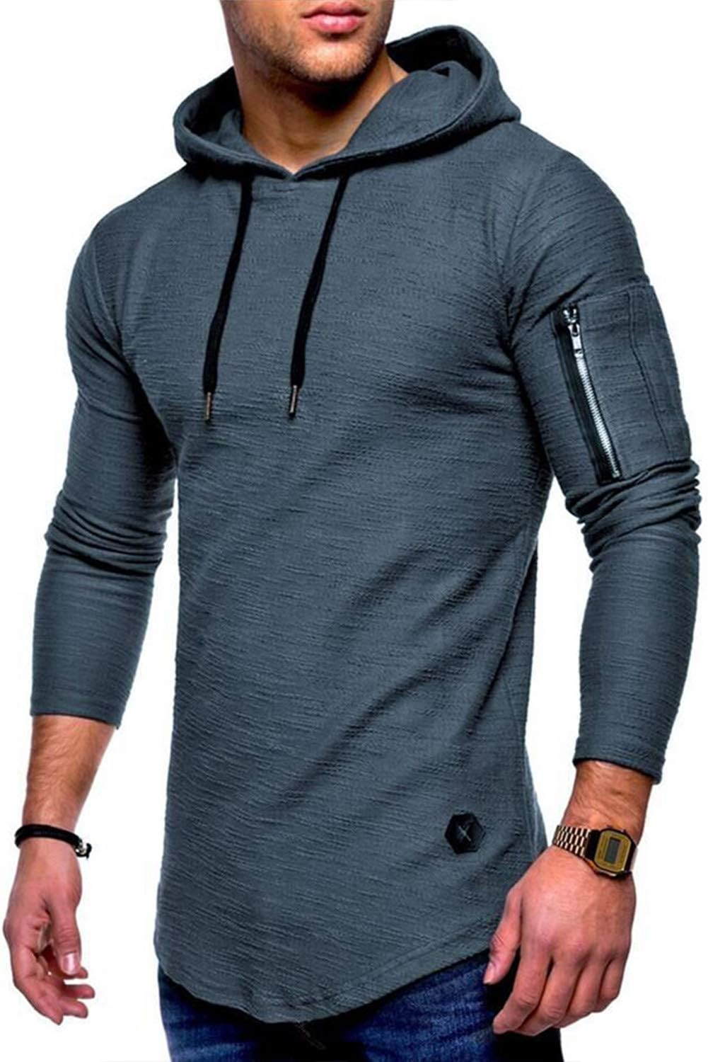 HEMIKS Sudadera con Capucha para Hombre, Ajustada, Manga Larga, Ligera, Azul, Large Amazon HEMIKS Sudadera con Capucha para Hombre, Ajustada, Manga Larga, Ligera, Azul, Large Amazon