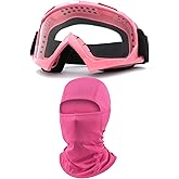 immoono Motorcycle Goggles with Balaclava for Women Girls, Dirt Bike ATV Motocross Riding Racing Ski Goggle Safety Glasses